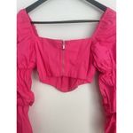 Majorelle Tawny Corset Coquette Milk Maid Puff Sleeve Crop Top Hot Pink Barbie S Photo 3