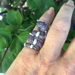 Snake Ruthenium triple AAA CZ Ring size 6 Green Photo 3