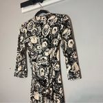 Diane Von Furstenberg  Vintage DVF Wrap Dress Silk Floral Black Cream Size 8 Photo 6