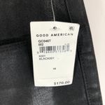 Good American Good Classic Coated Jeans Faux Leather Hi-Rise Skinnyish Black 18 Photo 6