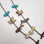 Stone Fetish Animal & Shell Heishi Beads Glasses Chain Blue Photo 4