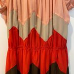 Chevron Dress with Belt Red Size M Photo 1