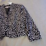 Kasper Women's Size 6 Open Front Lined Animal Printed Bolero Jacket Black Photo 6