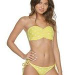 PilyQ NWT  Yellow Dot Side Tie Teeny Bikini Sz M Photo 0