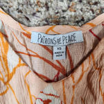 Patrons of Peace  Crop Tank Top Orange Floral Elastic Boho Size XS NWOT Photo 2