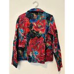 Chico's  Additions Size 1 US 8 Asian Floral Jacket Colorful Lightweight Cotton Photo 12