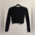 Brandy Melville  Black Ribbed Sweater Long Sleeve Top Women’s One Size EUC Photo 4