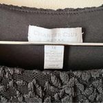 Charter Club  Black Lace Short Sleeve Dress Adjustable Belt Size 1X Knee Length Photo 4