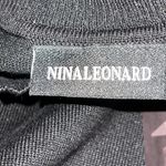 Nina Leonard Women M Black Dress High Neck Long Crochet Lace Sleeves Knee Length Photo 7