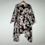 Eskandar Silk Satin Watercolor Rose Flower Print Pattern Kaftan Blouse Top L Photo 3