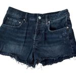Free People  WE THE FREE Distressed Cut Off Black Denim Jean Shorts - 27 Photo 0