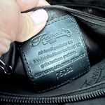 Fossil Vintage Black Leather 75082 Multi Pocket Top Zip Shoulder Bag Key Fob Photo 7