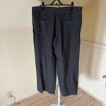 Poetry  EUC Women's Gray Cropped 100% Linen Pants Size 16 Photo 2