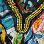 Melissa Paige size PXL tropical beaded smocked boho top. Photo 4