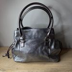 Kate Spade  Metallic Silver Pebbled Handbag Satchel Drawstring Dust Bag Shimmer Photo 2