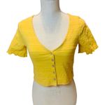 Roxy Yellow Striped Cropped Top Size XS NWT Photo 6