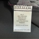 Roz & Ali | Black Button Down with Maroon Velvet Floral Accents | Large Photo 8