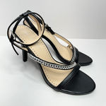 Adrienne Vittadini  Sandals Womens Size 8.5 Black Glow Ankle Strap Heels Photo 0