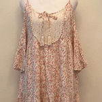 Rewind szS cold shoulder eyelet bodice ruffled short sleeves and hem lined EUC Photo 0