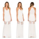 Karina Grimaldi Silk Blend Camila Maxi Ivory Dress Lace Cutout Revolve S Photo 1