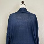 ZARA  Collection 100% Linen Navy Blue Open Front Cardigan, Sz Medium Photo 7