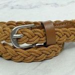 Brown Rope Braided Woven Faux Leather Trim Belt Size XS Womens Photo 0
