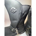 Harley davidson Motorcycle BOOTS womens black leather 6 zip pull slip ankle 8" Photo 12