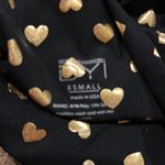 DYI  Black with Gold Metallic Hearts Leggings Photo 3