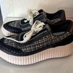 Dolce Vita Dolen Leather & Crocheted Platform Sneakers Tennis Shoes Sz 6.5 Black Photo 1