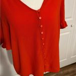 CeCe  Elegant Red Button-Up Women's Top m Photo 1