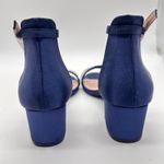 Allegra K NEW  Sandals Womens 8.5 Blue Rhinestone Strappy Block Heel‎ Ankle Strap Photo 5