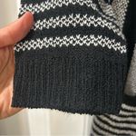 L Love Black/White Striped Cardigan Women’s Medium Black Photo 2