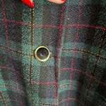 Vintage Wool Green Plaid Jacket Velvet Collar 12 Photo 4