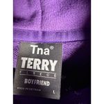 TNA Aritzia Terry Fleece Boyfriend Purple Hoodie Sweatshirt Large NEW with Tags Photo 2