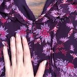 Whistles • Pitti Print Double Strap Dress midi floral maroon chiffon ruffle boho Size 4 Photo 14
