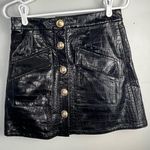 Julie Brown NYC Pleather black skirt with gold anchor buttons size 2 Photo 0