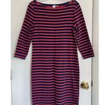 Gap  Midi Jersey Stretch Dress Navy Red Striped Knit Shift Boatneck, Size M Photo 0
