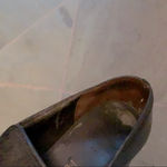 Unisa Vintage leather  black loafer with fur front and chunky block heel Photo 8