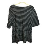 Habitat  Clothes to Live in Blouse Women's Size 1X Abstract Stripes Black white Photo 1