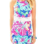 Lilly Pulitzer Ashlyn Shift Dress 4 Beckon Blue Jungle Utopia Floral Lace Fitted Photo 1