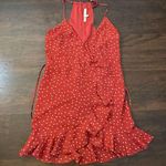 Lovers + Friends Gigi red & white star print wrap mini dress size S Photo 7