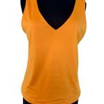 Versona Orange V Neck Sleeveless Top Lined Stretch NWT Sz L Photo 0