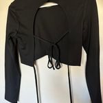 Vestique Long Sleeve Cropped Top With Open Tie Back  Photo 1