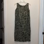 Chico's  Linen Green Sleeveless Midi Safari Dress Photo 1