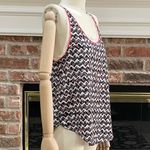 Lush Clothing Lush (Nordstrom) abstract black white and neon pink tank w/ fringe / S / EUC Photo 1