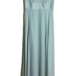 David's Bridal David’s bridals womans dusty sage long spaghetti v neck formal bridesmaid dress Photo 1