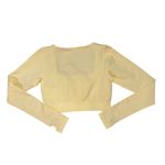 Bo+Tee  Women's Long Sleeve Cropped Top Yellow Size M Casual Spring Photo 1