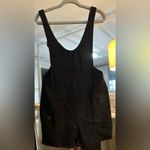 NEW Denim Overall Shortall Casual Loose Shorts Romper Pockets S Black Photo 2