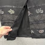 Sag Harbor Vintage  Black Maxi Skirt Fairy Grunge Dark Boho Floral Satin Women 12 Photo 2