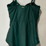 Nicole Miller bandeau twist drape swimsuit green size l Photo 0